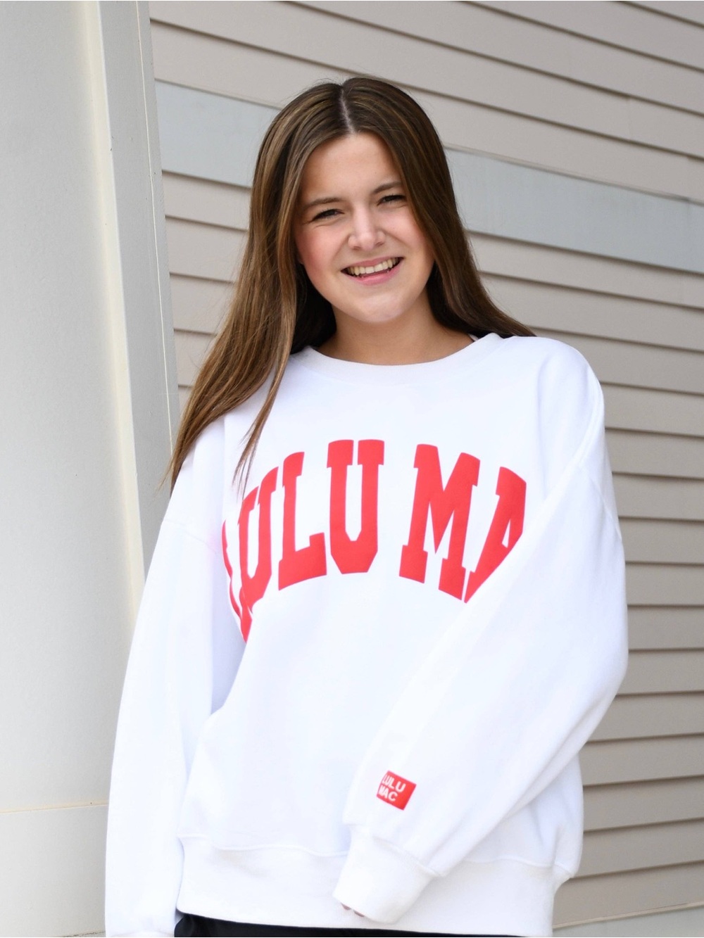 Lulu Mac White/Red Puff Sweatshirt